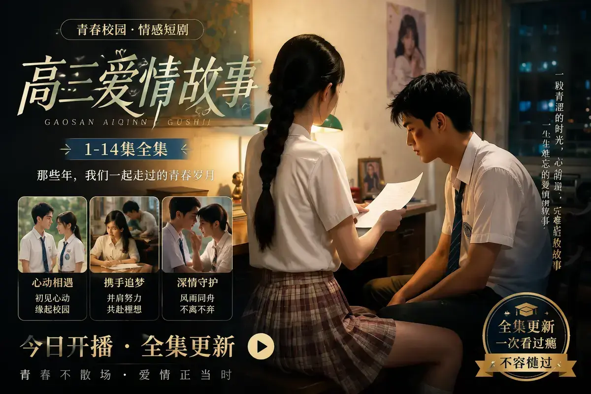 《AI 短剧高三爱情故事》高清完整版在线观看 - 林澈苏晚晴校园恋曲初见心动 - 误会虐心毕业告白 - 高三爱情故事中字无删减版全集资源分享